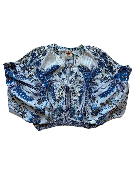 FARM Rio Ana Tapestry Cotton Blend Ruffle Top NWT Size Large - Picture 5 of 10